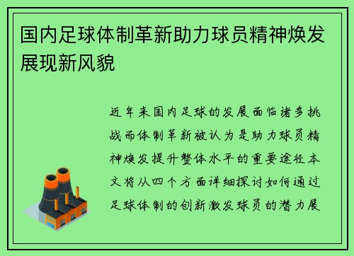 国内足球体制革新助力球员精神焕发展现新风貌